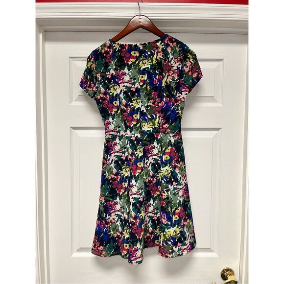 J. Crew Factory Printed Floral Flounce Dress Garden Party Sz 0 EUC - Picture 6 of 7